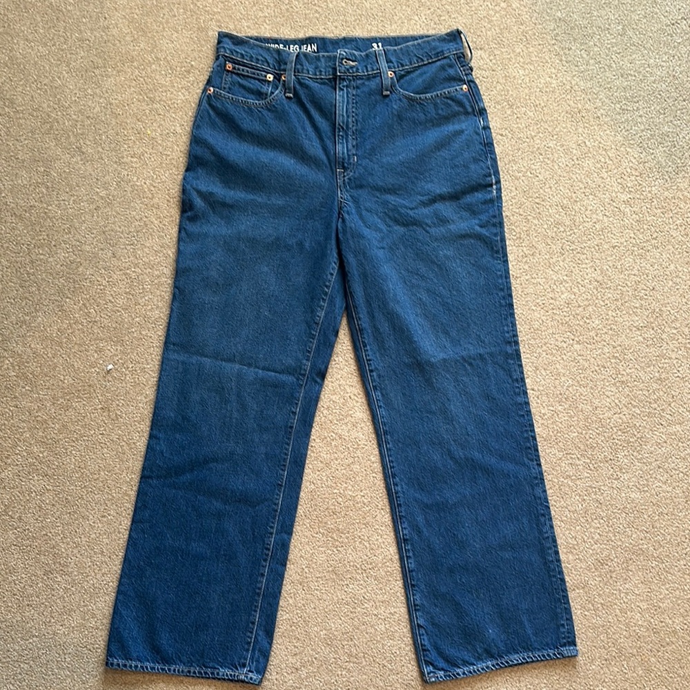 J. Crew Dark Blue Wide Leg Jeans